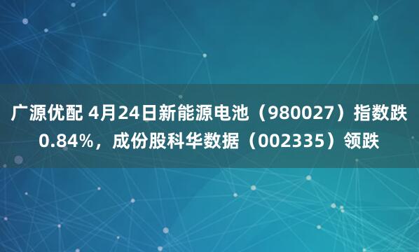 广源优配 4月24日新能源电池(980027)指数跌0.84%,成份股科华数据(002335)领跌