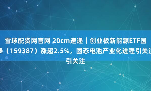 雪球配资网官网 20cm速递|创业板新能源ETF国泰(159387)涨超2.5%,固态电池产业化进程引关注